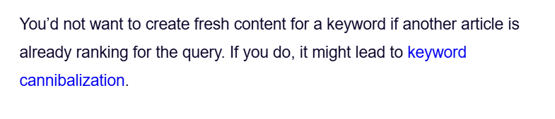 Using just the primary keyword for internal linking is also fine, but don't overdo it