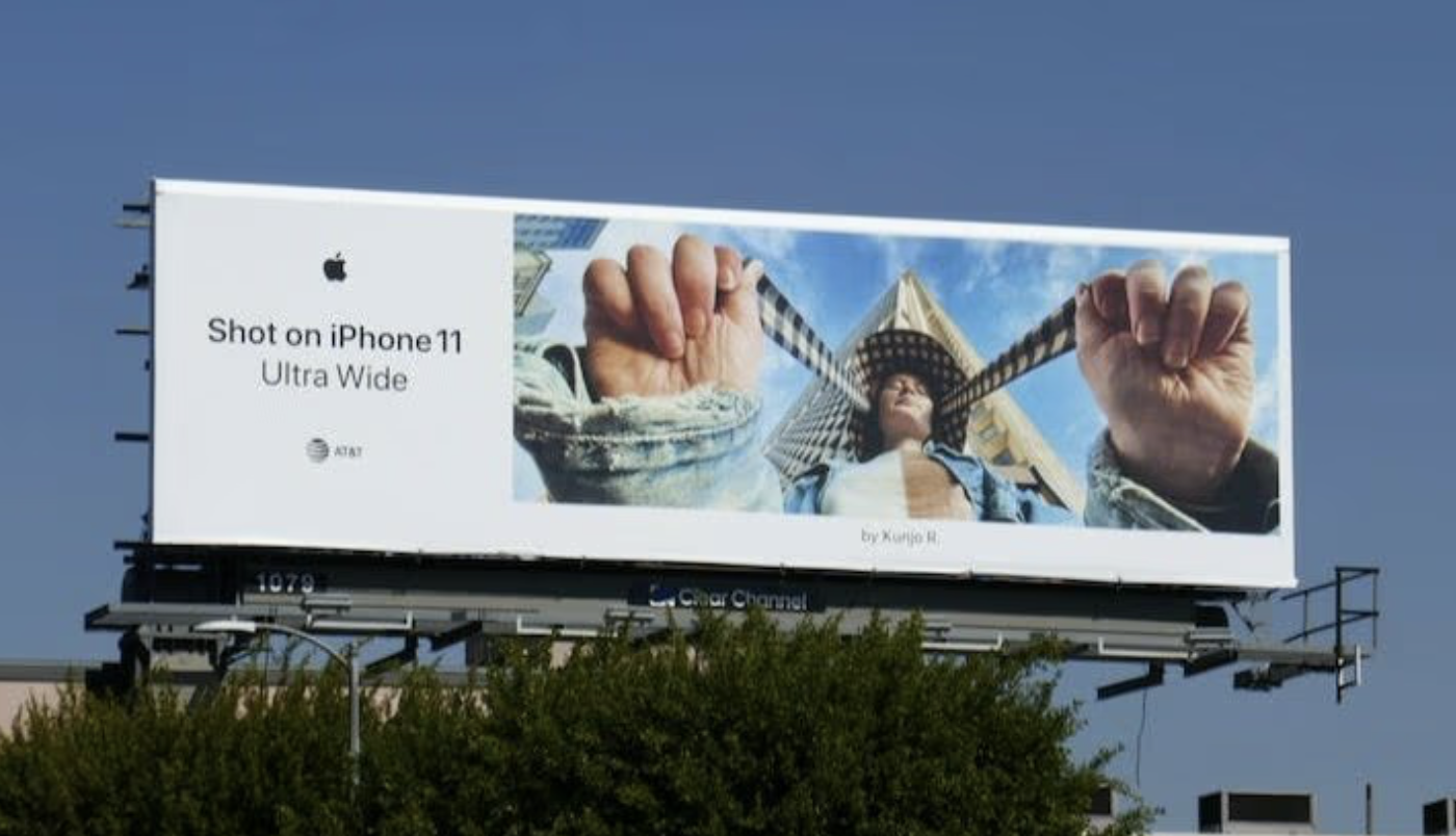 A billboard of #ShotOniPhone UGC Campaign