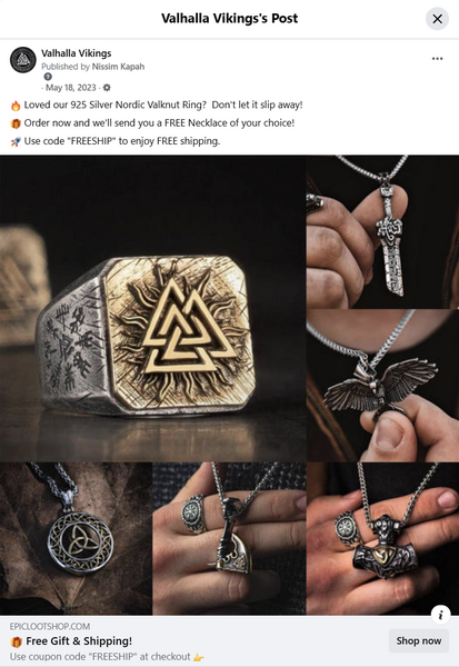 Promoting the free gift offers on Facebook Ads