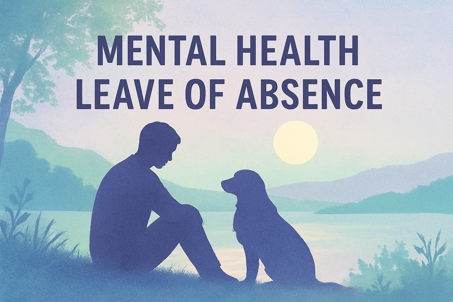 Man enjoying his mental health leave of absence while going on a weekend with his dog to clear his head