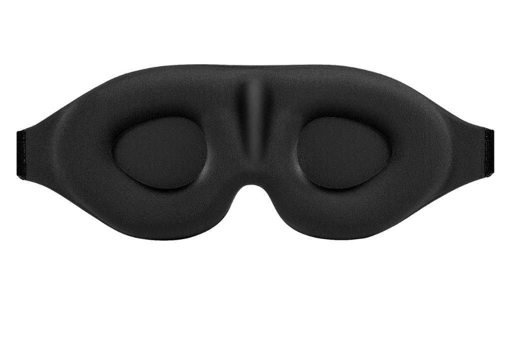 black eye mask with 3D cutouts