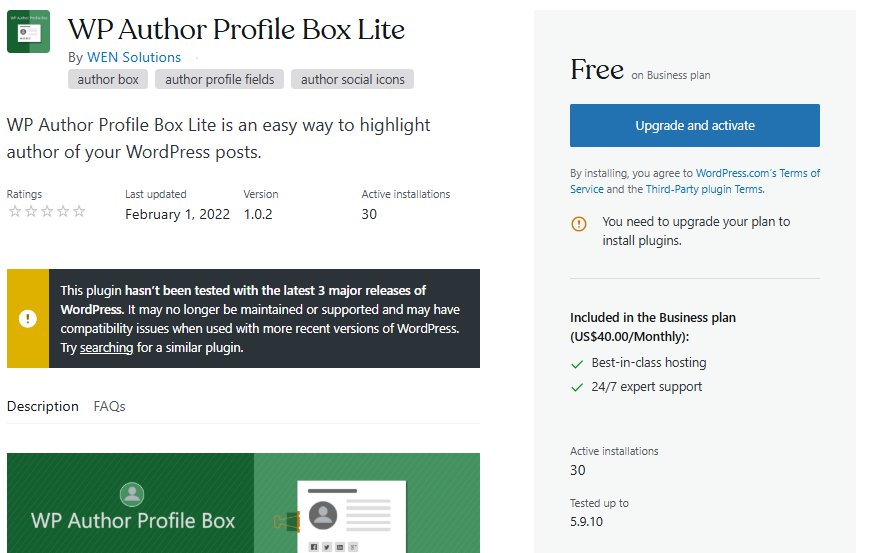 wordpress author bio plugin