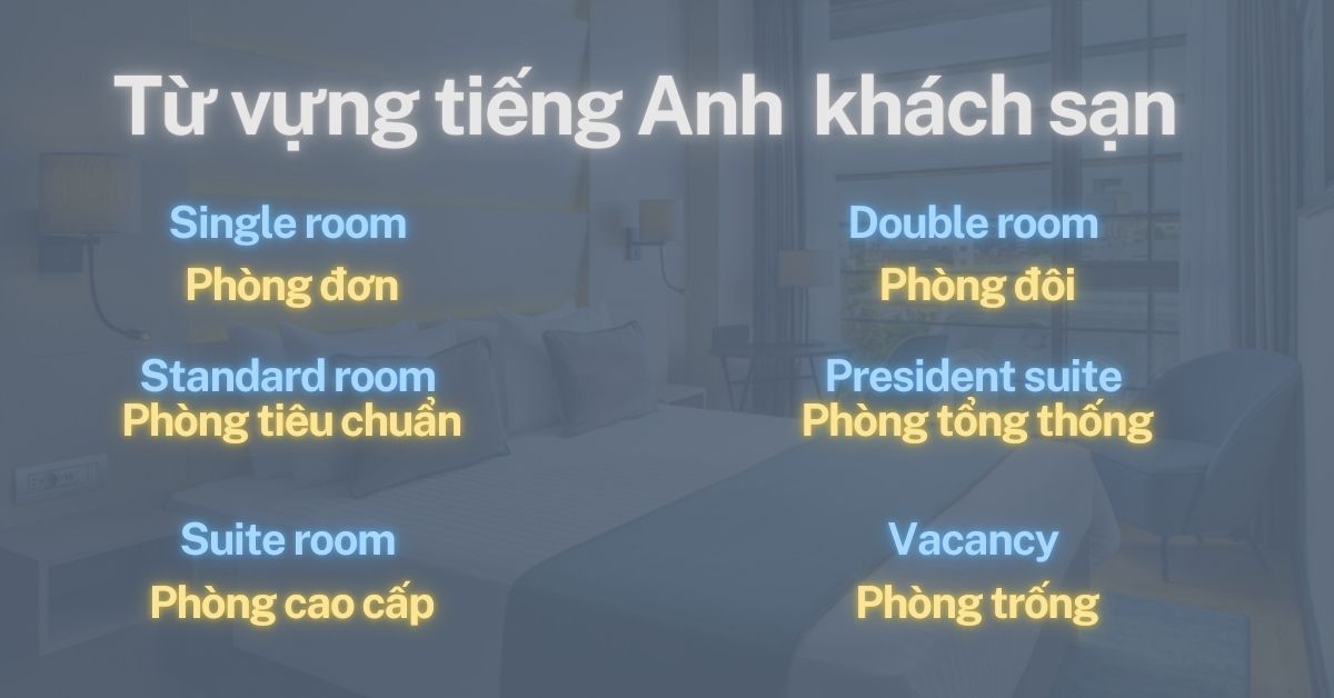 Tiếng Anh chuyên ngành khách sạn chủ đề phòng và giường