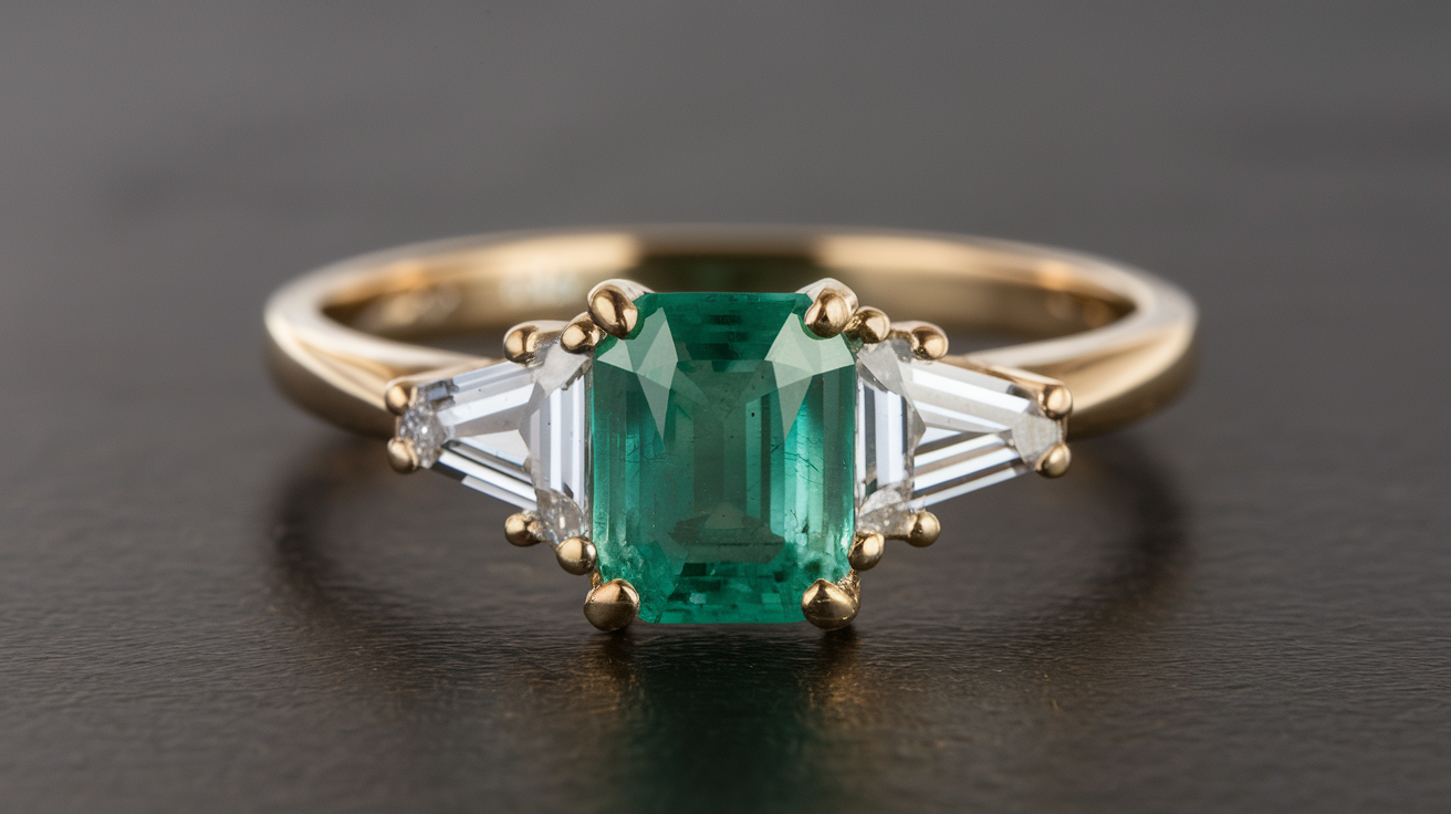 birthstone ring with cubic ronis diamonds esde i​