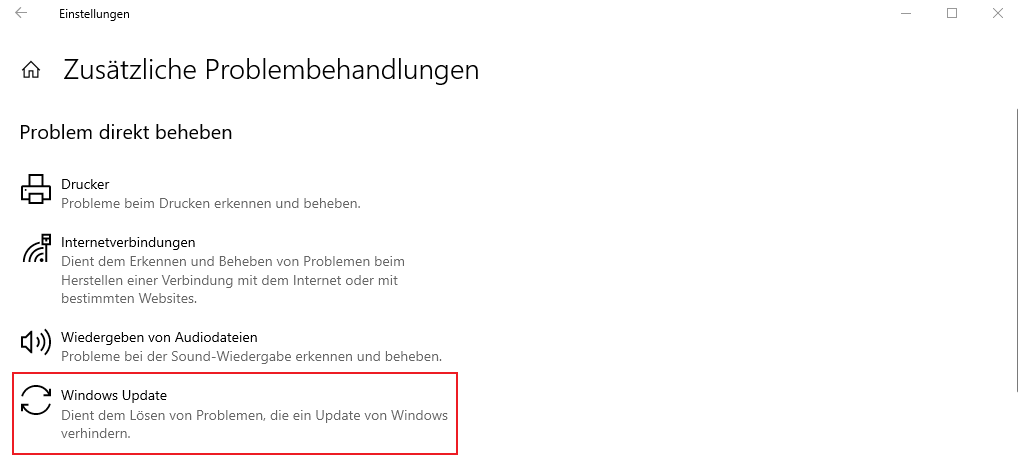 Problembehandlung ausführen, um Fehler 0x8007000d zu beheben