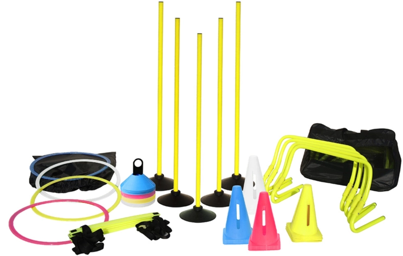 Materialien für das Handball- und Mini-Handballtraining: weiche Handbälle, kleine Tore und Kegel