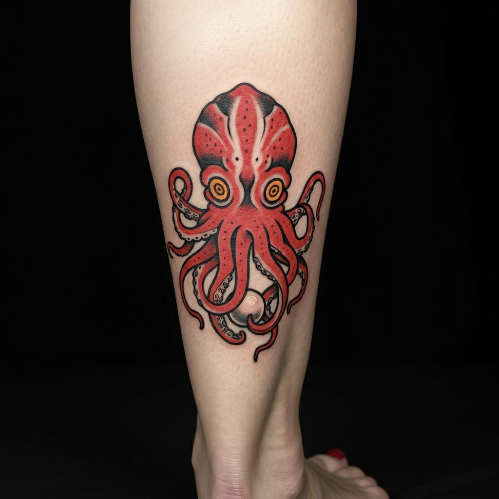 Kraken Tattoo on leg