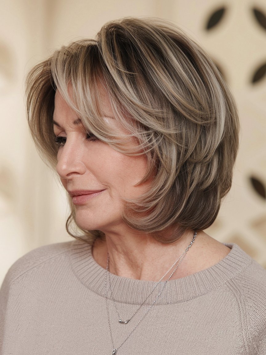 8. Softly Layered Bob with Subtle Highlights