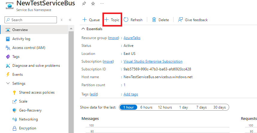 Create Topic in Azure