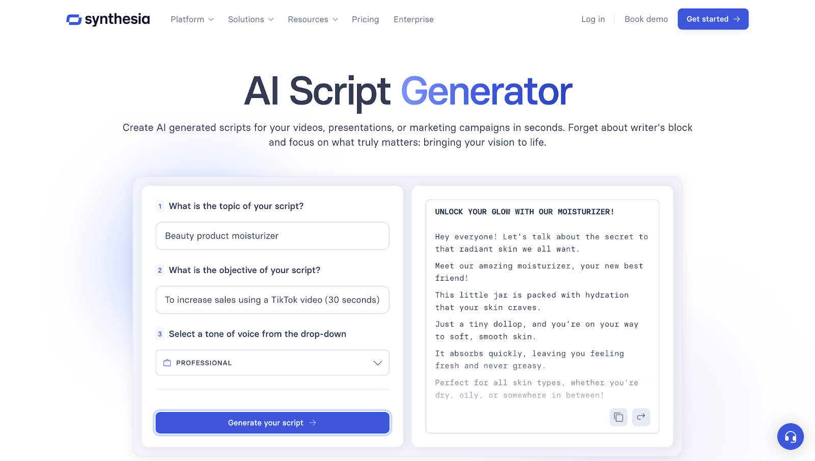 ai script generator example