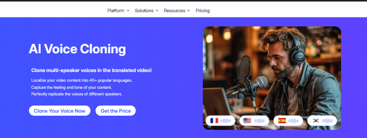 VidAU AI voice cloning