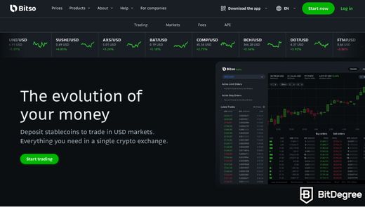 Bitso homepage