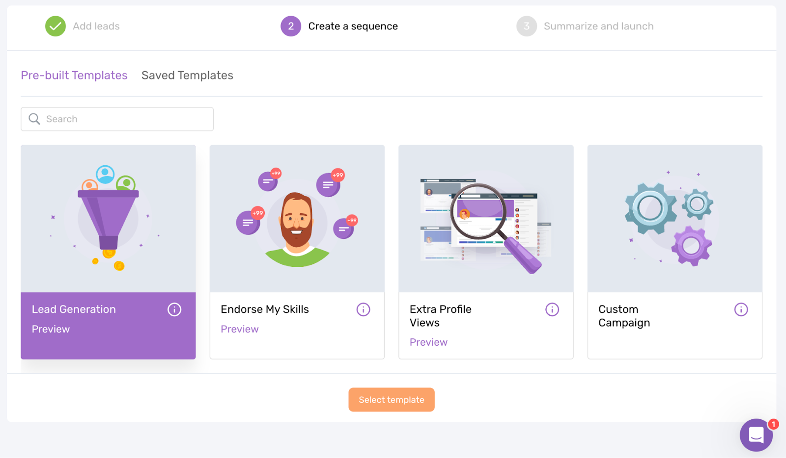 Sequence creation in Dripify.