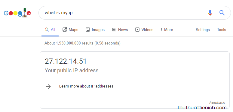 Check IP with Google
