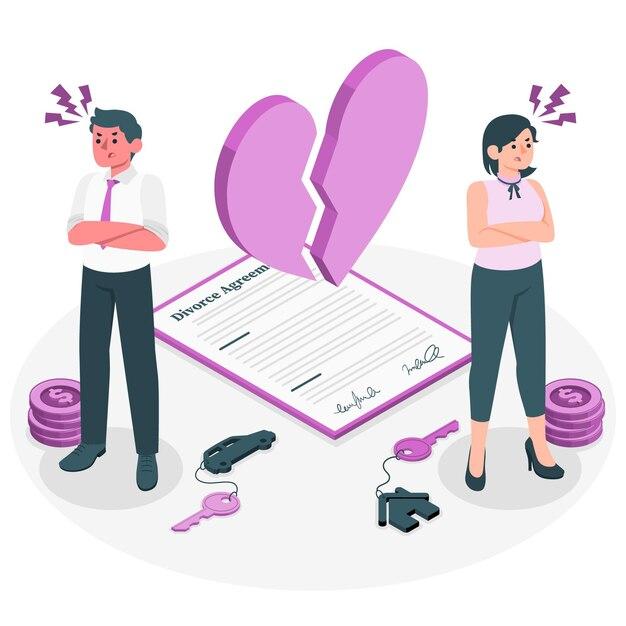 Free vector divorce concept illustration