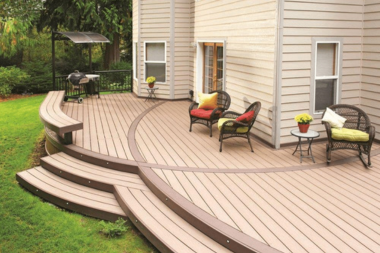 ways to design a deck that complements your home curved composite decking boards with outdoor furniture custom built michigan