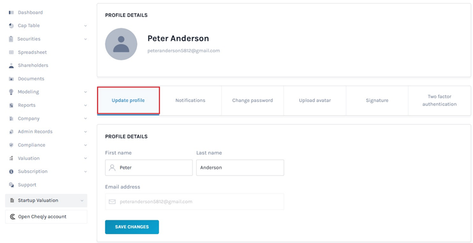 update profile 