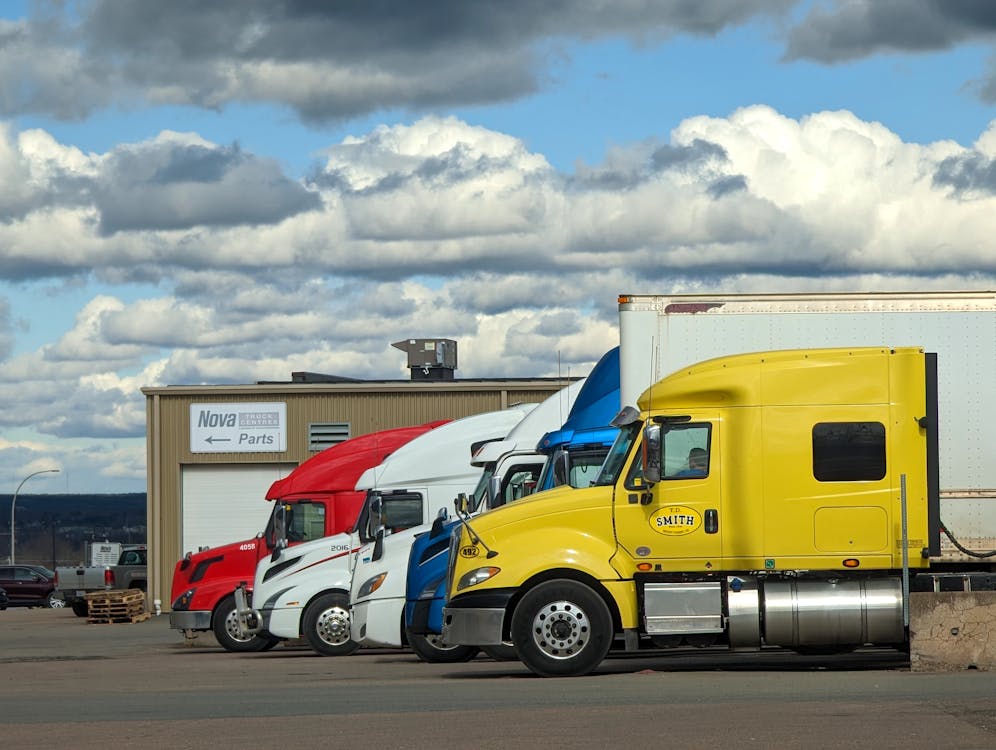 Free Trucks near Warehouse Stock Photo