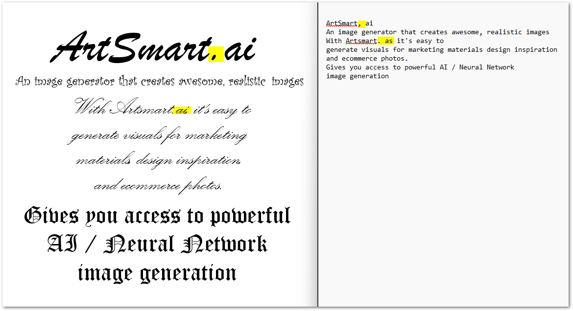 Errors in the text extraction output