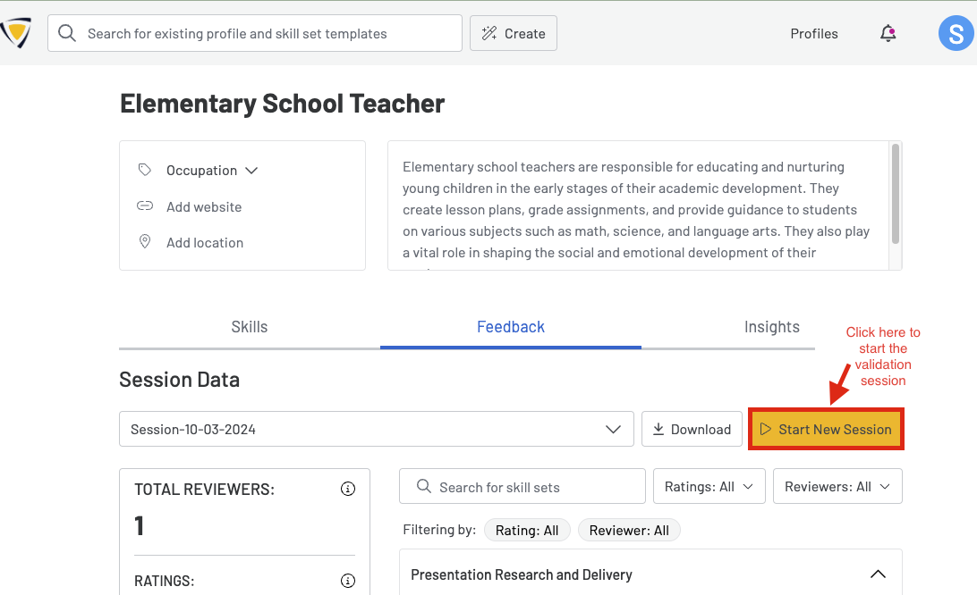 Validating Profiles with Feedback