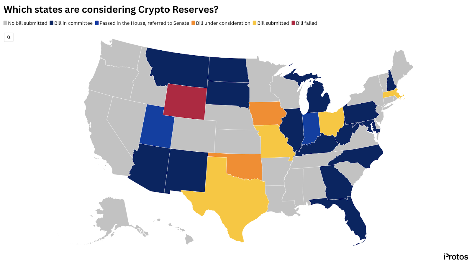 US states Bitcoin reserves map
