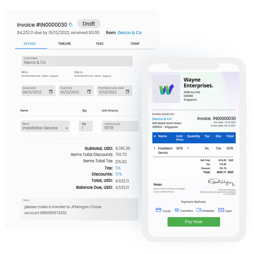 Invoice Creation and Delivery in automated billing system