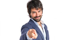 Man Pointing Front White Background