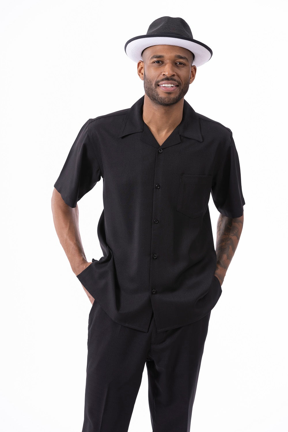 Black Short Sleeve Walking Suit