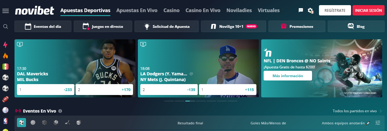 Registro en Novibet