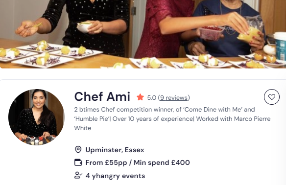 london cooking class with chef ami