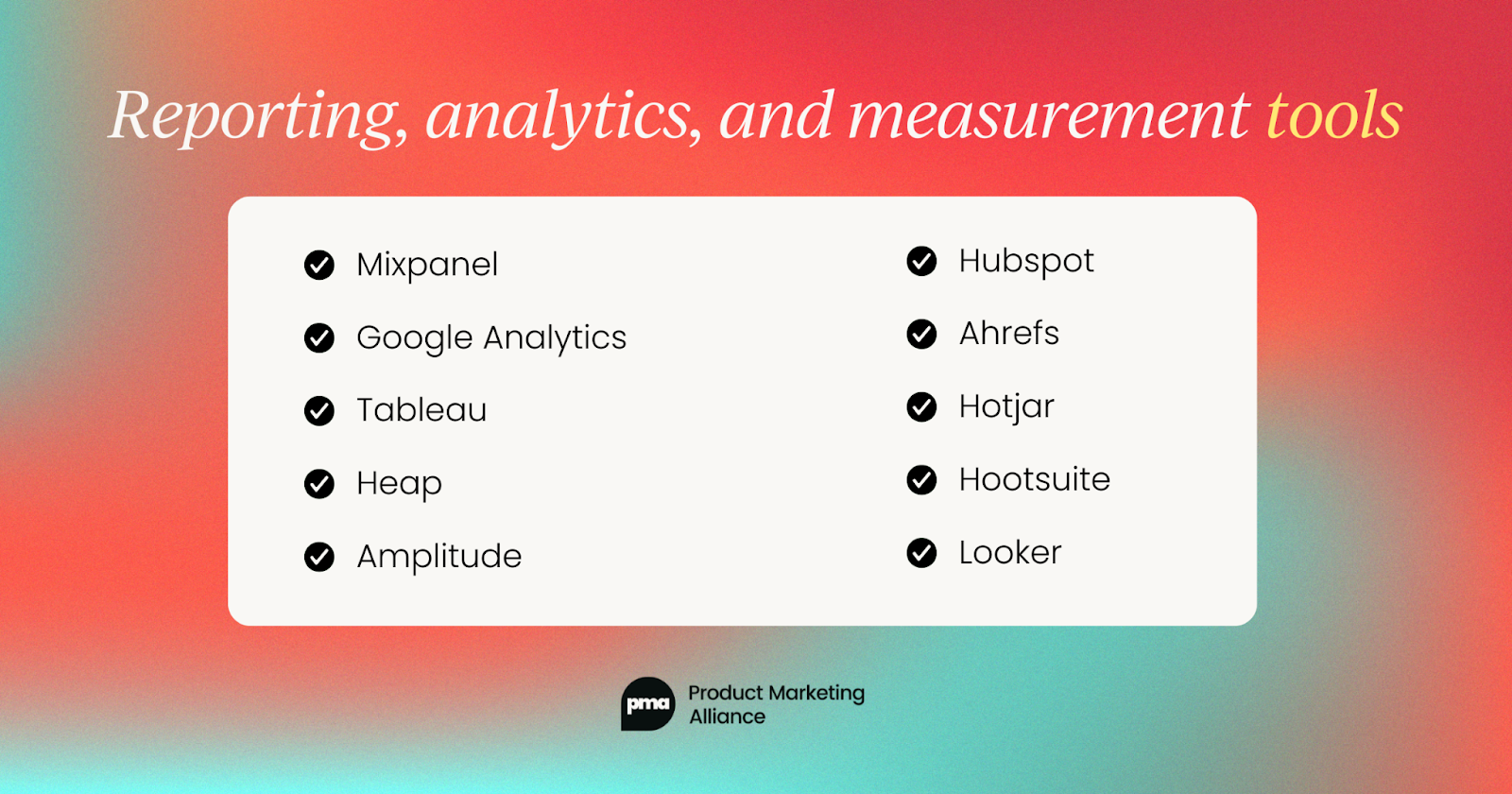 What kind of product marketing tools  do your competitors use (from 3 years of data)?