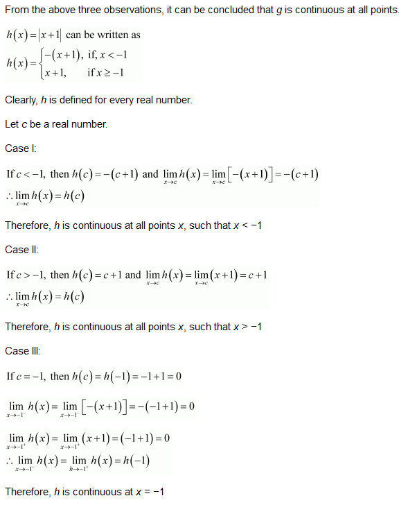 NCERT Solutions class 12 Continuity & Differentiability