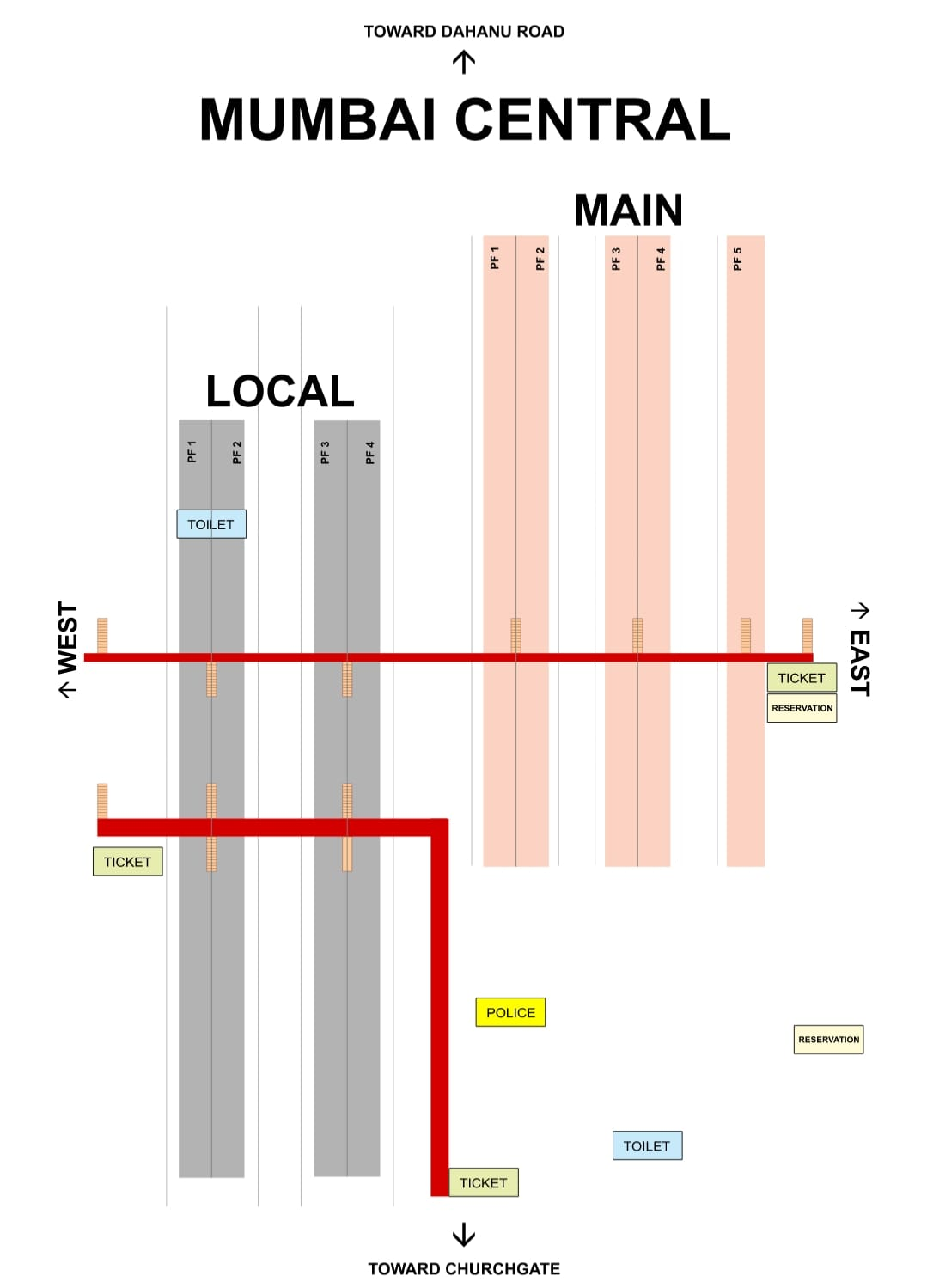 Mumbai Central Railway Station Map