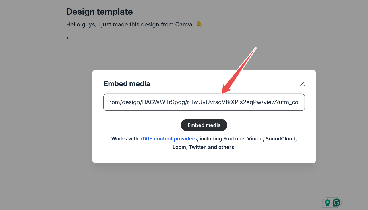 embedding other media elements  to the platform