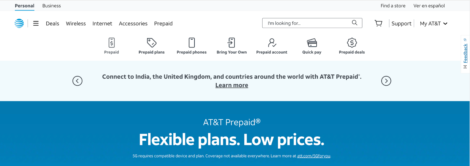 A screenshot of AT&T homepage