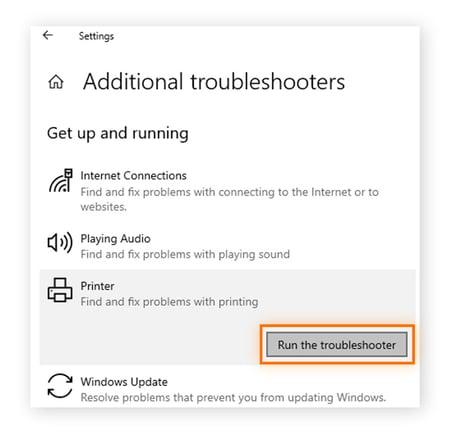 Windows Printer Troubleshooter