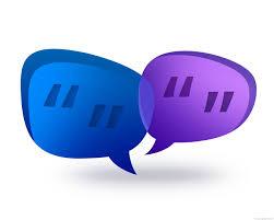 A blue and purple chat bubbles

Description automatically generated