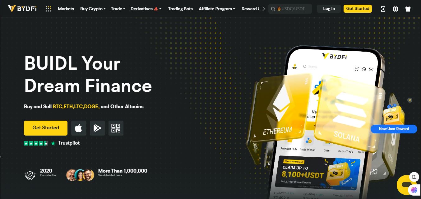 BYDFi homepage