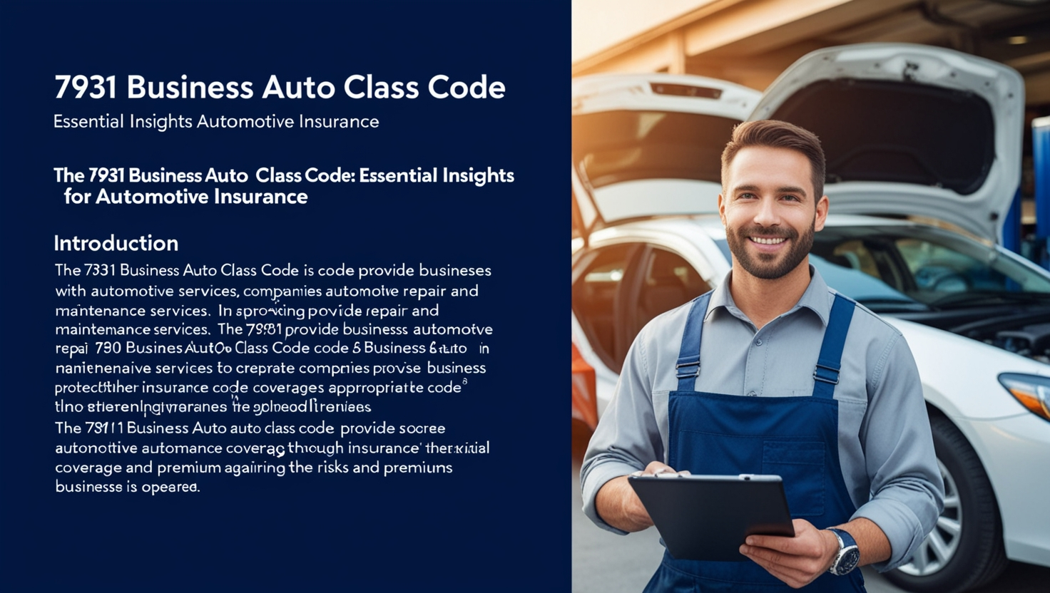 7931 Business Auto Class Code