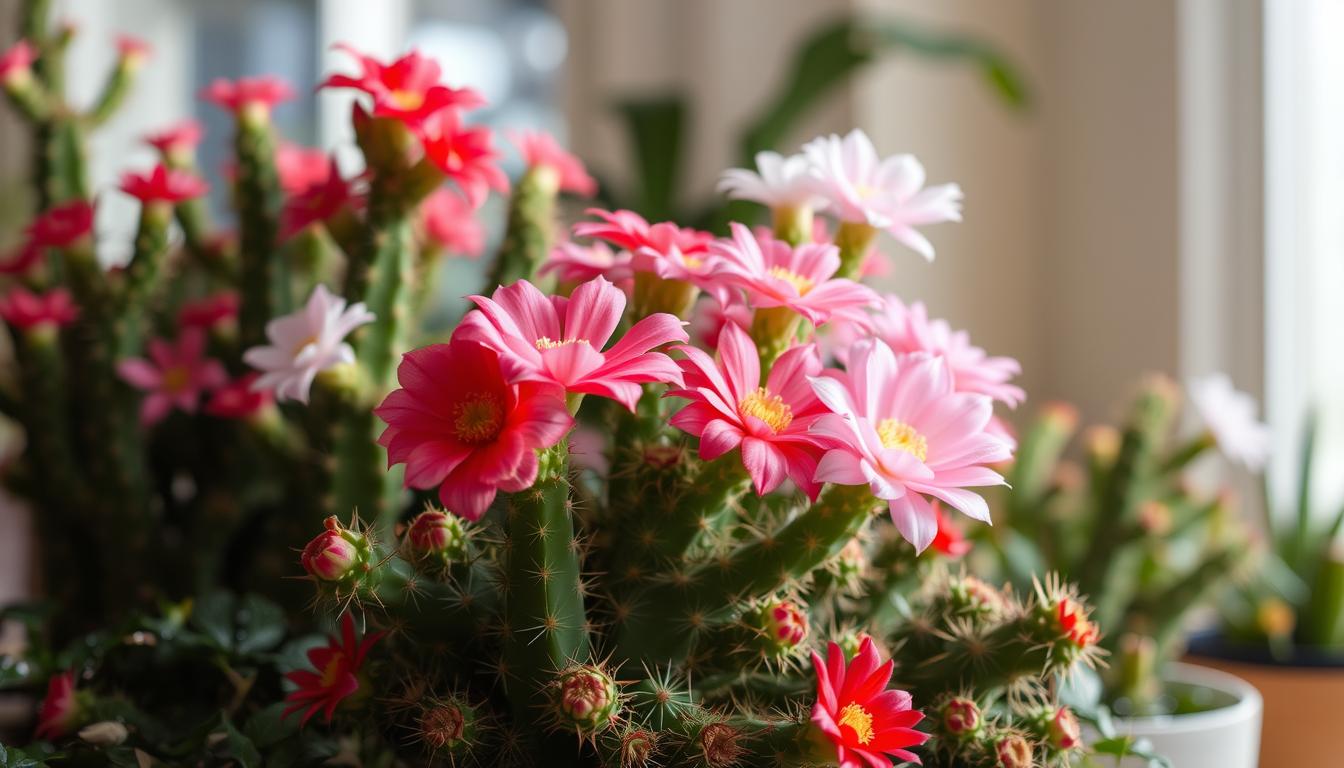 christmas cactus blooms