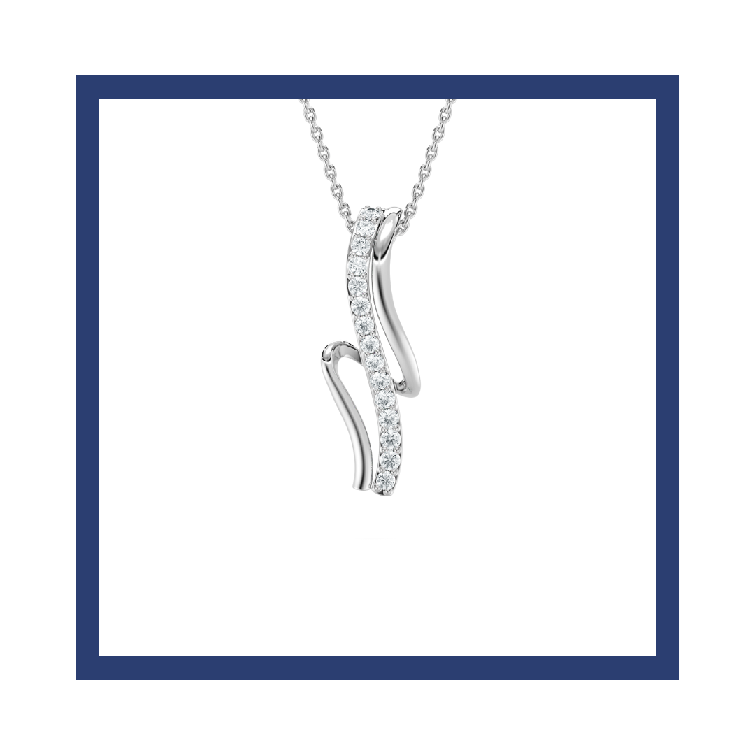Corporate Essential Diamond Pendant in White Gold for Wife's Jewelry Gift.