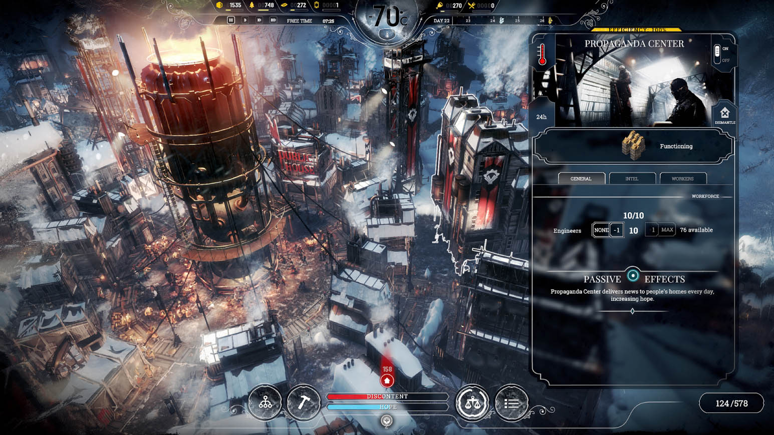 A screenshot of Frostpunk gameplay