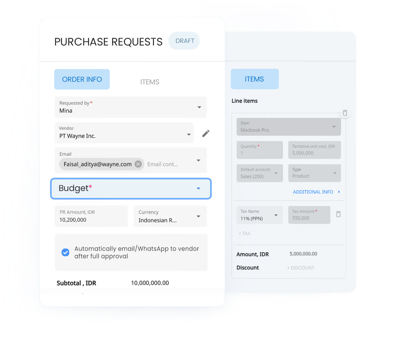 Purchase Request Creation