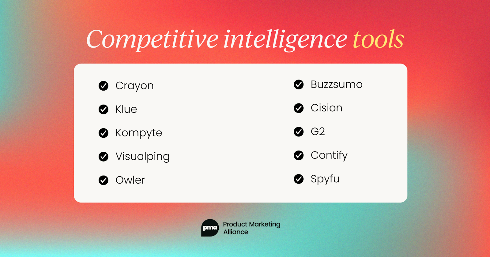 What kind of product marketing tools  do your competitors use (from 3 years of data)?