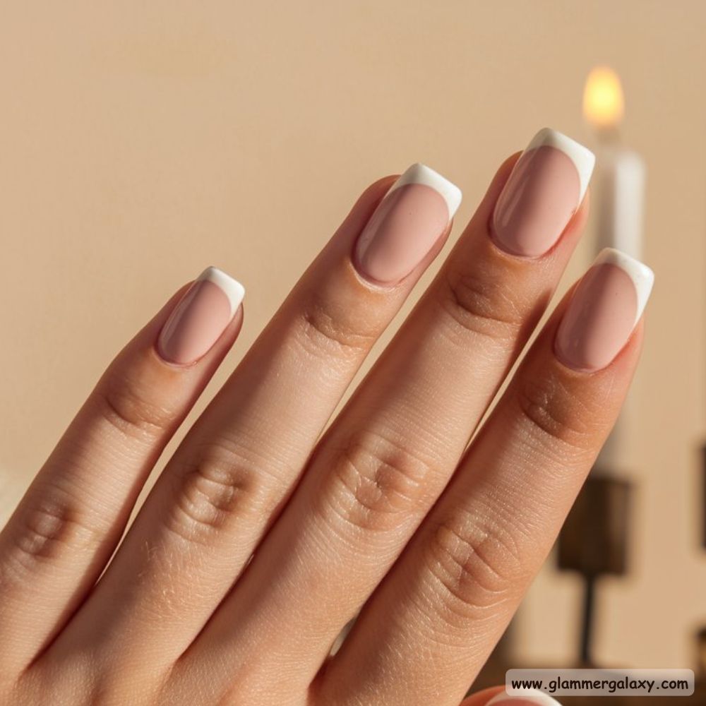 Neutral Nails having Classic French Manicure