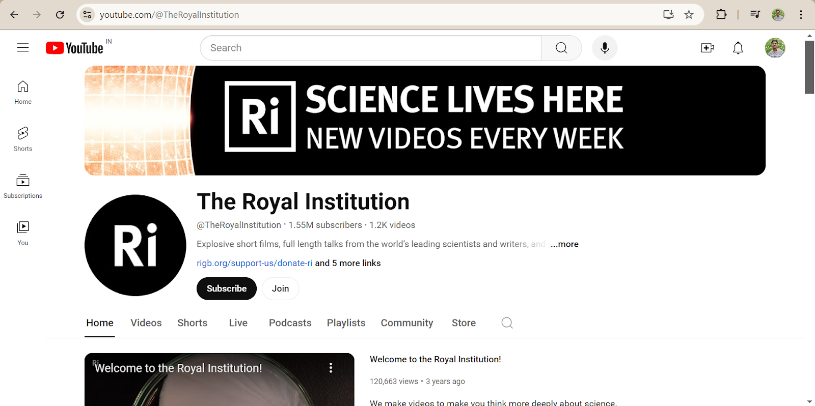 The Royal Institution YouTube Channel