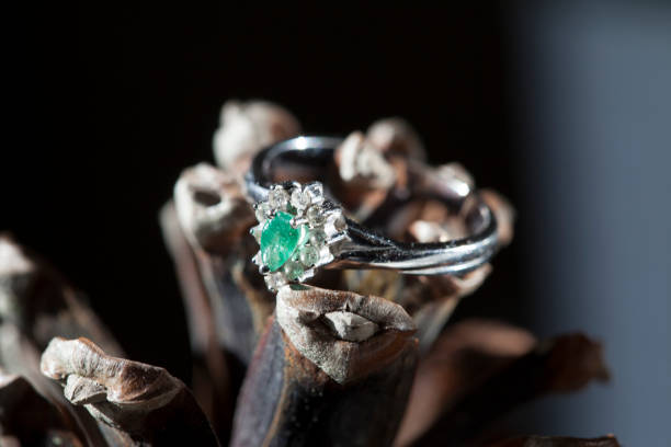 moss agate engagement ring