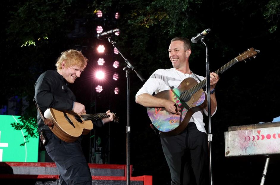 Chris Martin Plays and Ed Sheeran Play Hits at 2024 Global Citizen Fest