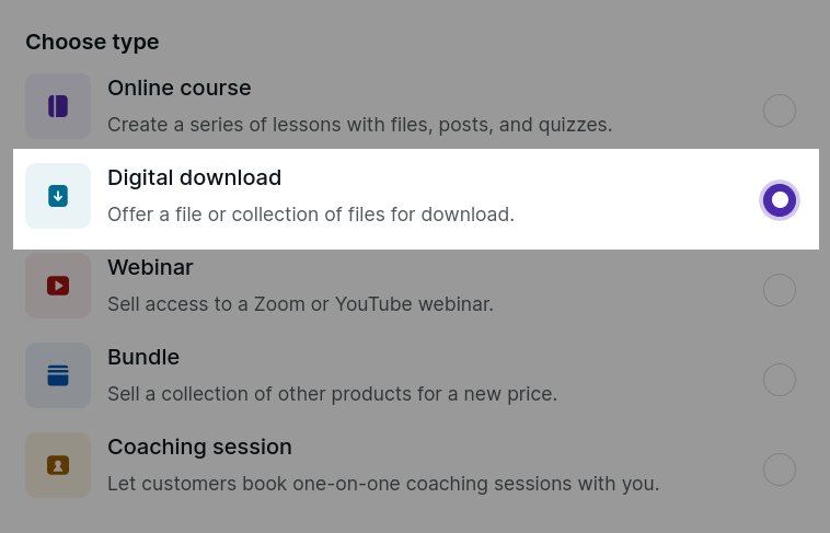 podia digital downloads