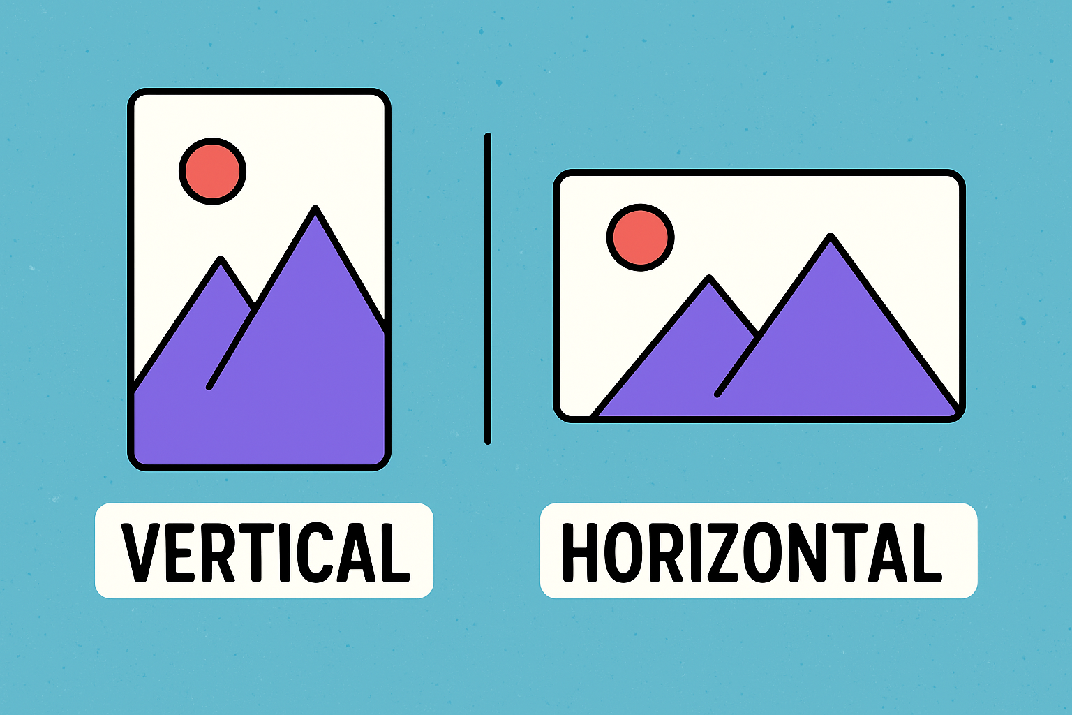 Guide comparing vertical and horizontal ChatGPT generated images.
